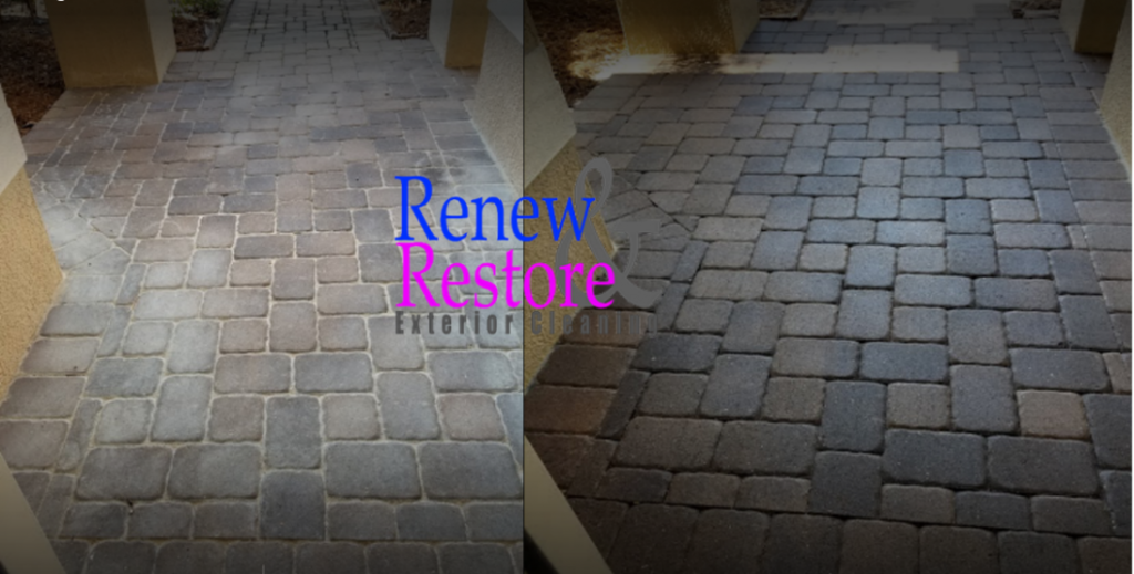Paver sealing before and after photos
